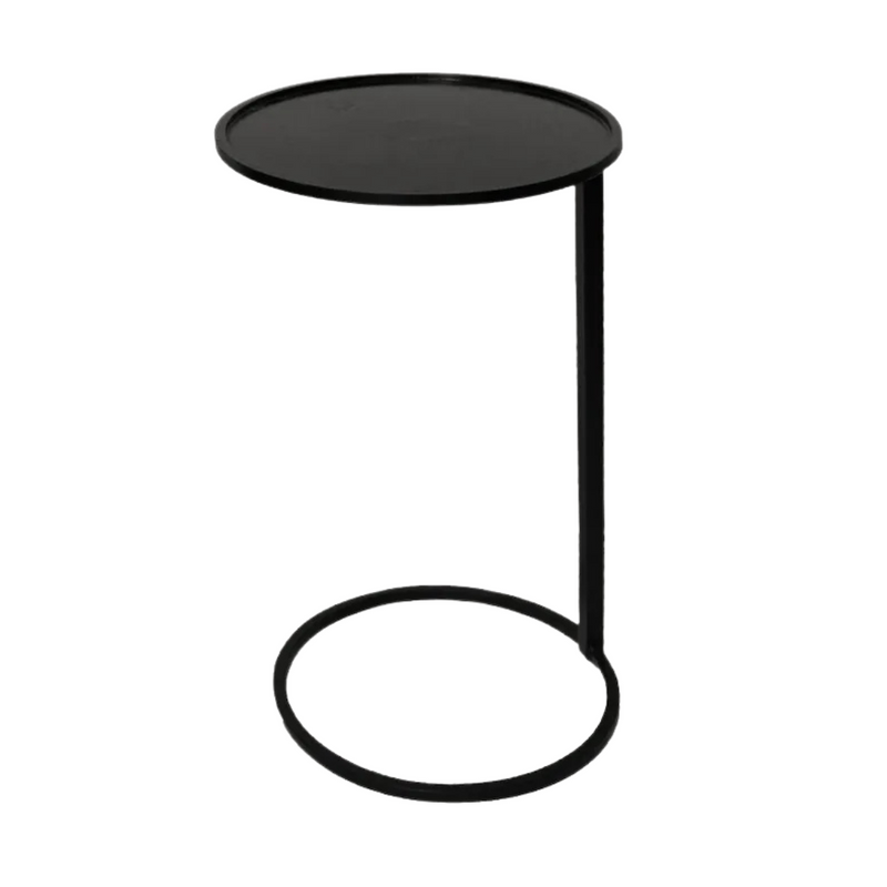 Black Circle Small Couch Side Table