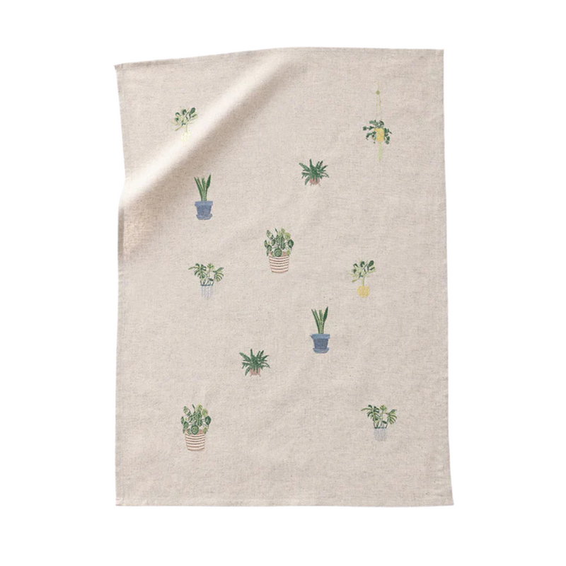 Potted Plants Tea Towel