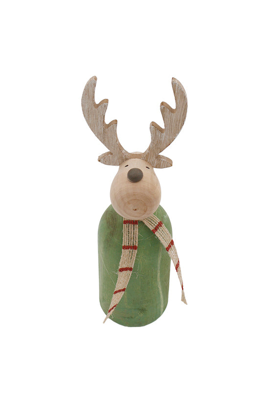 Green Wooden Reindeer