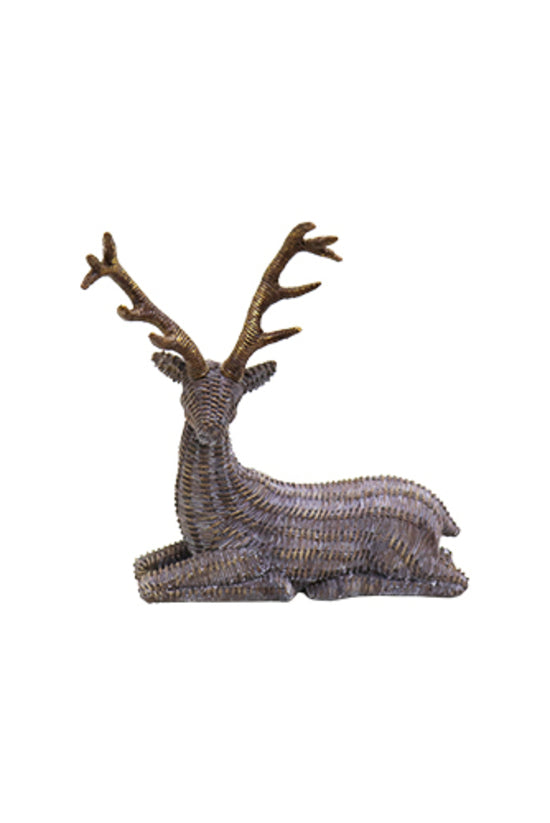 Rattan Look Sitting Deer